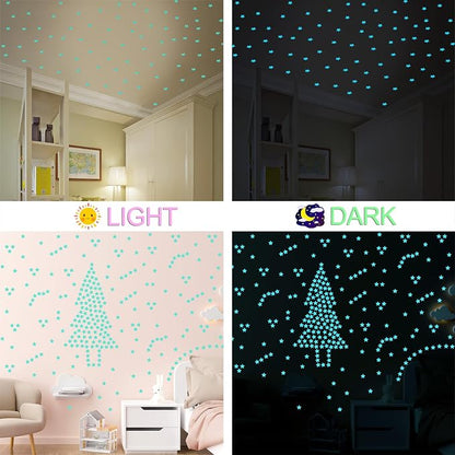 200pcs Glow in The Dark Luminous Stars Fluorescent Noctilucent Plastic Wall - Image 5