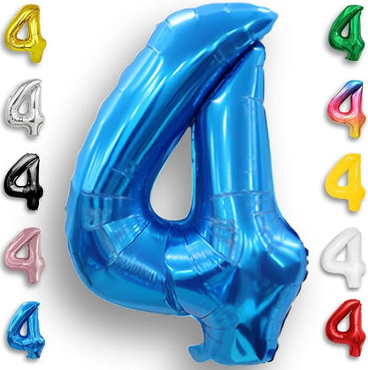 Blue Number Balloon 4 Mylar Foil Balloons 16 inch by Unknown