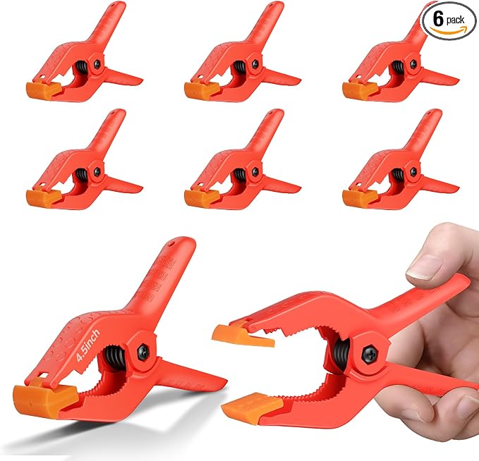 EMART 6 Pack Heavy Duty Spring Clamps, 4.5 inch Plastic Photo Booth Backdrop by EMART
