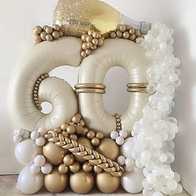 Biapian 40 Inch Cream Number 40 Balloon, 40th Birthday Balloons, Big Digital 40 - Image 4