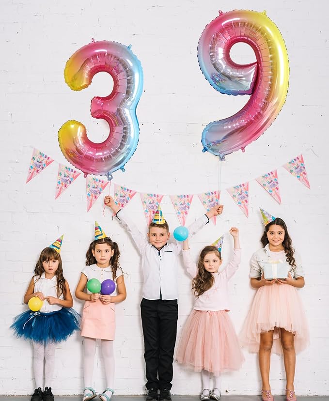 40 Inch Number Balloons 0-9 Rainbow Gradient Large Number 8 Balloons, Digital - Image 4