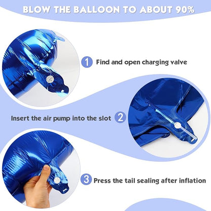 40 Inch Night Blue Number 6 Balloon, 6th Blue Birthday Party Decorations | 40 - Image 6