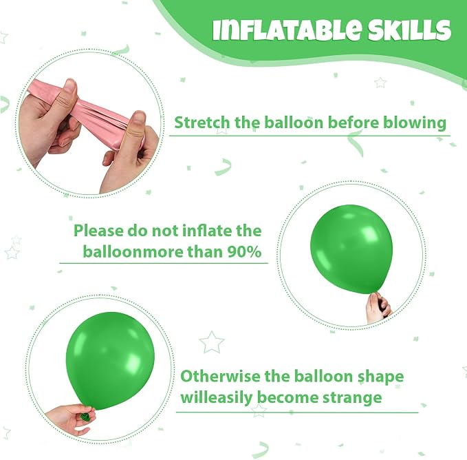 Green and Brown Balloons, Dark Emerald Green Confetti Balloon - Image 3