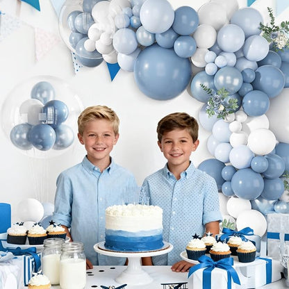 152Pcs Dusty Blue Balloons Arch Garland Kit Different Size | Light Blue and - Image 4