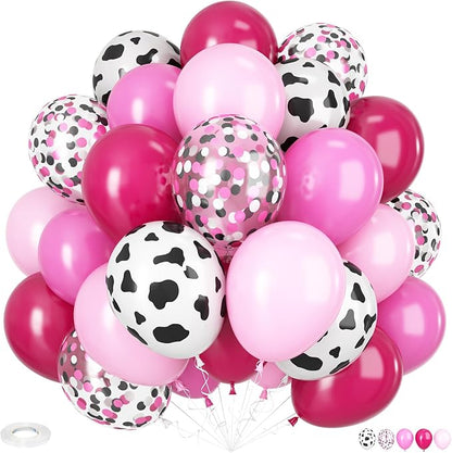 Cow Balloons, 12 Inch Cow Print Balloons Hot Pink Balloon, Hot Pink Balloon by Adorely