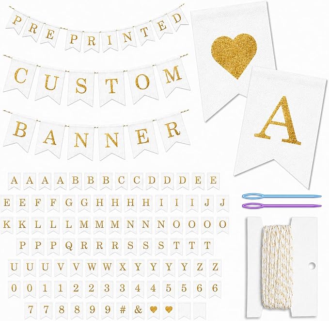 Pre-Printed Banner Kit – 97 White CANVAS Flags by bellium
