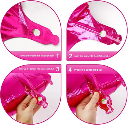 Hot Pink Number 2 Balloon 40 inch, Balloon numbers party supplies, deco photo - Image 3