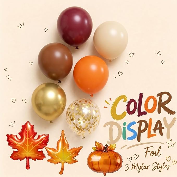 Fall Balloon Arch Kit for Fall Thanksgiving Decorations Indoor Outdoor | - Image 4