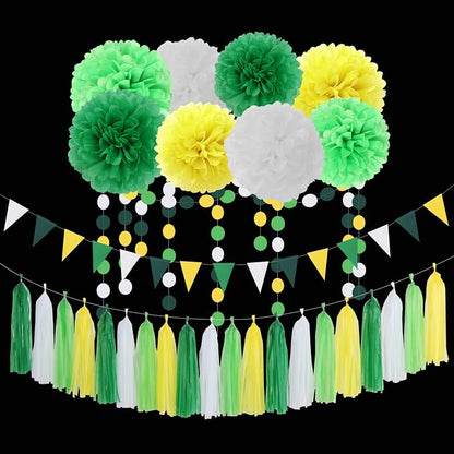 Yellow Green White Party Decorations - Image 6