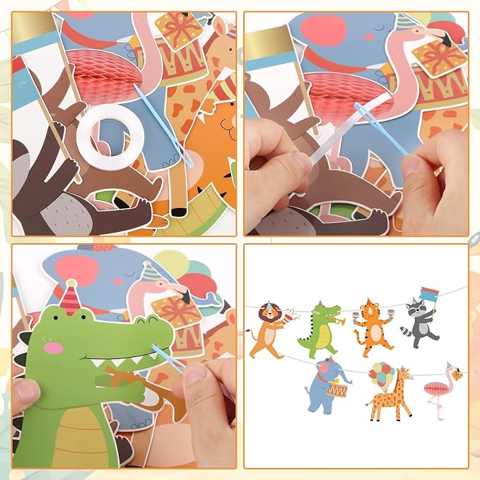 Hooqict Party Animal Banner Animal Birthday Party Decorations Happy Birthday - Image 7
