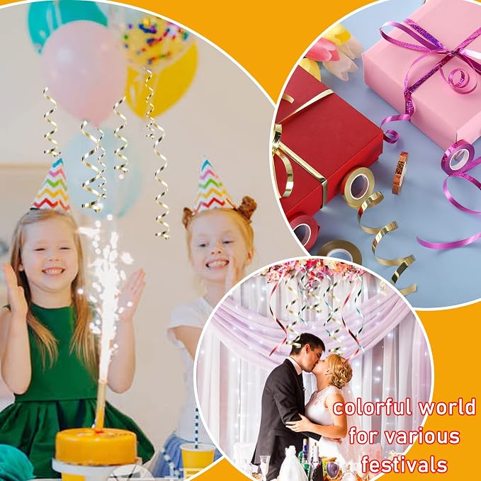 45 Roll Curling Ribbon for Gift Wrapping Shiny Ribbons Metallic Balloon Ribbon - Image 5