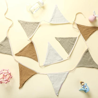Oudain 2 Pcs Pennant Banner Flags Nursery Garland Triangle Bunting Flags - Image 3