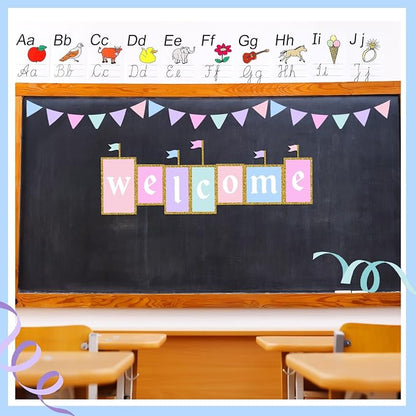Gueevin 3.3 ft Back to School Welcome Banner Classroom Castle Welcome Sign - Image 6