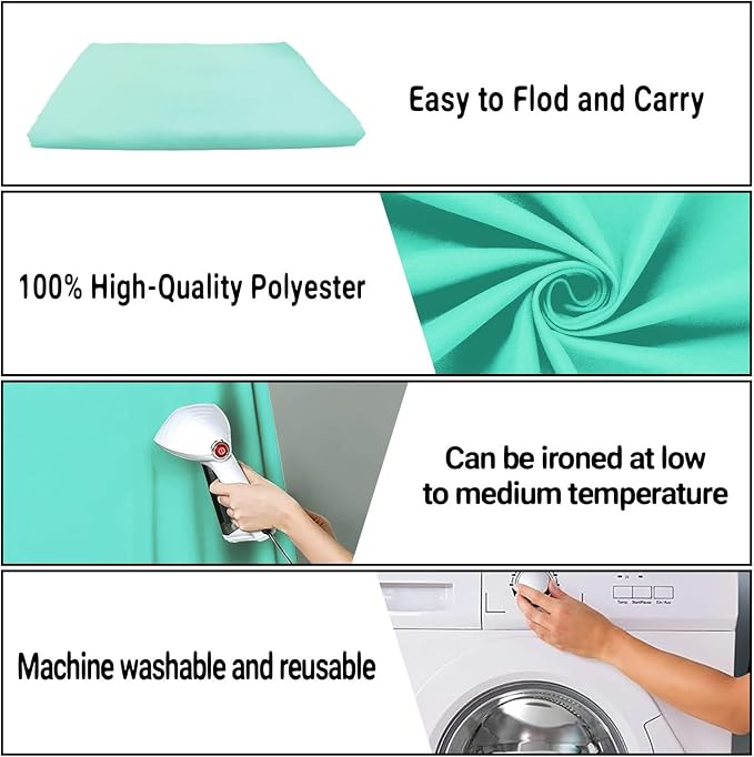 Turquoise Photography Backdrop for Photoshoot, Fabric 6x9ft | Polyester Studio - Image 7