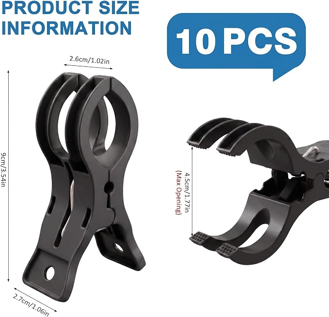 Putros 10 Pack Balloon Arch Clips 3.5 Inch Black Spring Clamps - Image 2