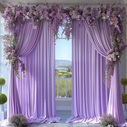 20x10ft Wrinkle Free Lavender Backdrop Curtain - Image 5