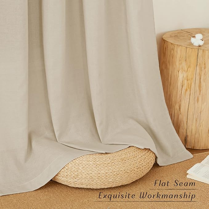 NICETOWN Rustic Linen 102 inch Long Curtains - Image 2