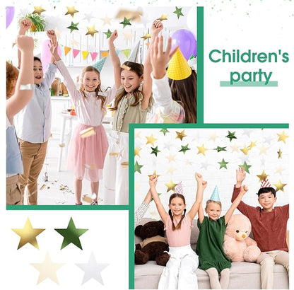 Patelai 130 ft Star Garland Banner Decor, Sage Green - Image 6