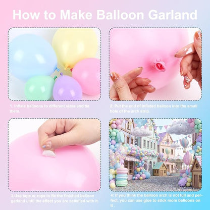 RUBFAC Pastel Balloons Garland Arch Kit, Easter Party Balloon - Image 3