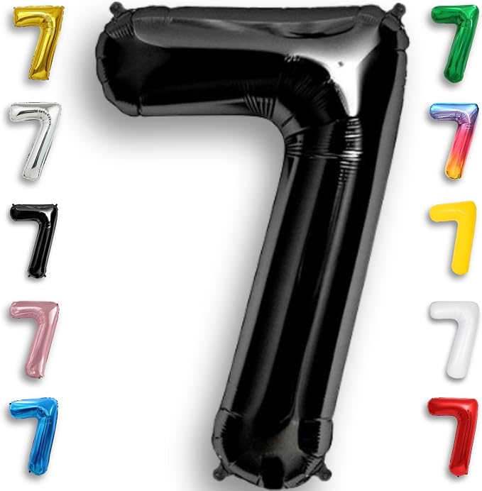 Black Number Balloon 7 Mylar Foil Balloons 40 inch by Unknown