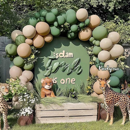 Sage Green Brown Balloon Arch Kit Double Stuffed Dusty Olive Green Tan White - Image 2
