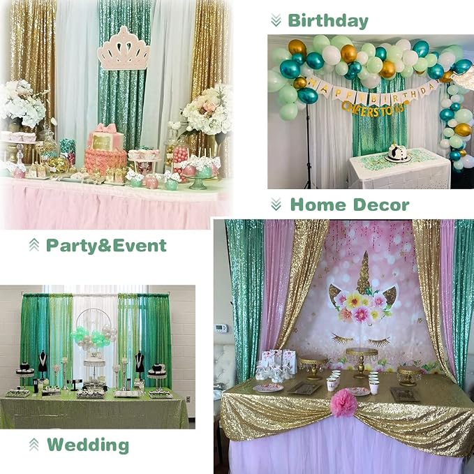 Eternal Beauty Mint Greem 3mm Sequin Backdrop 7x7 Ft - Image 6
