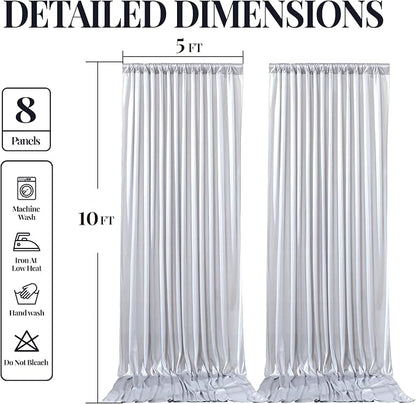 40x10ft Silver Glitter Backdrop Curtain - Image 9