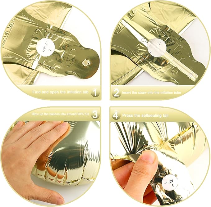 Light Gold Number 0 Balloon 40 inch, Balloon numbers party supplies, deco photo - Image 2