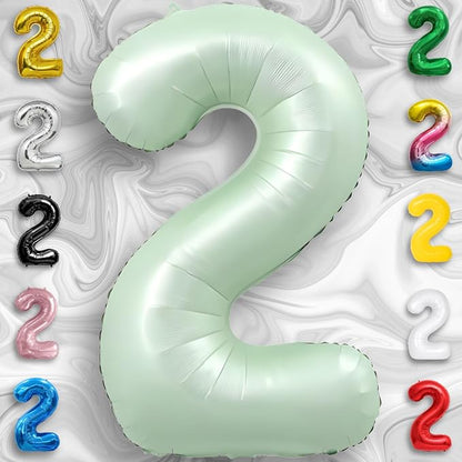 Green Number Balloon 2 Mylar Foil Balloons 32 inch - Image 6