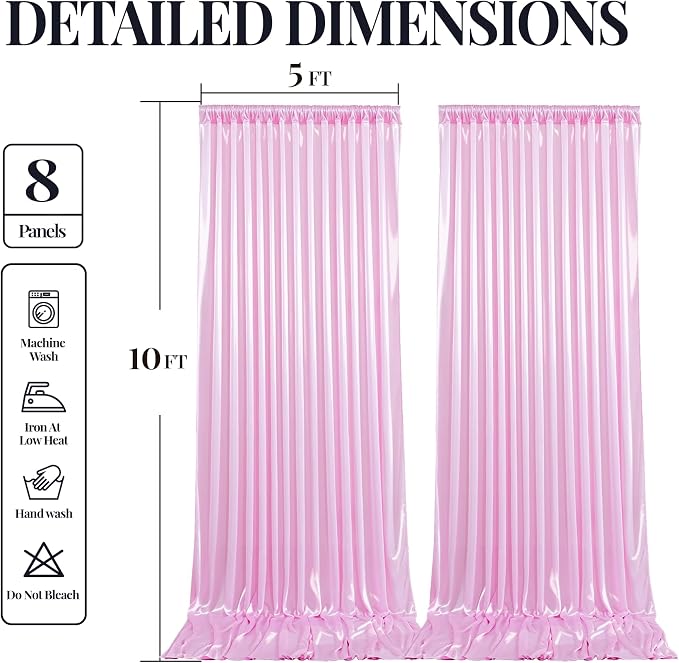 40x10ft Pink Glitter Backdrop Curtain - Image 9