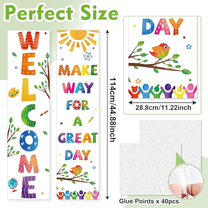 Sideim Colorful Classroom Welcome Poster Decorations, Welcome Sign - Image 2