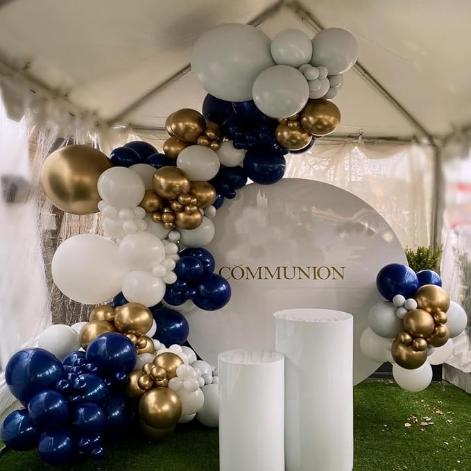 Blue and Gold Balloon Arch Kit, Different Size Balloons - Image 6