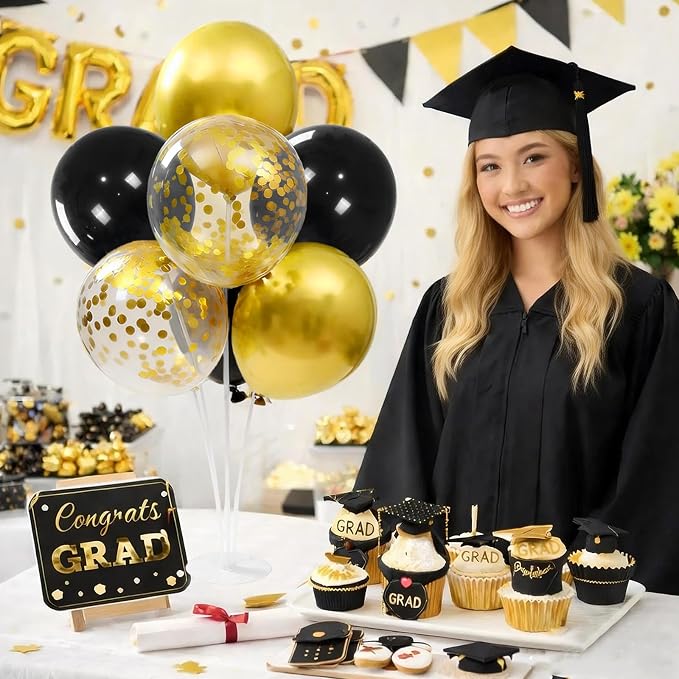 4 Set Black Gold Balloons Stand Kit, Balloon Centerpieces - Image 4