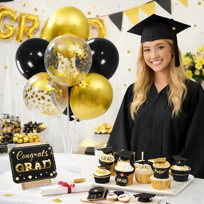 4 Set Black Gold Balloons Stand Kit, Balloon Centerpieces - Image 4