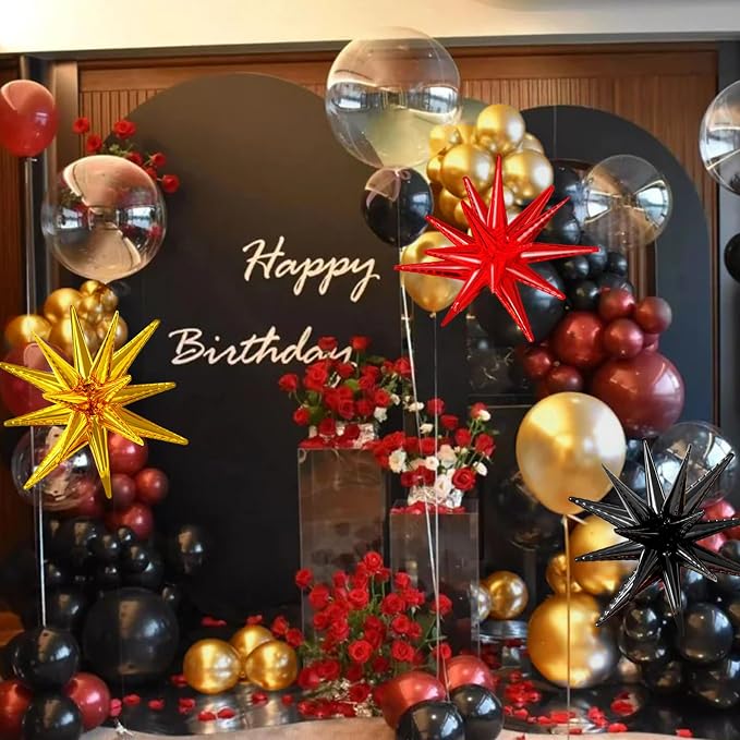 LOOLEY 137Pcs Red Black Gold Balloons Garland Arch Kit - Image 6