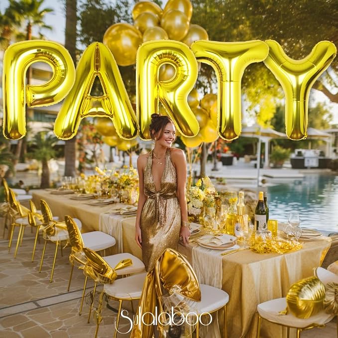 40 Inch Gold Letter W Balloon Big Foil Helium Letter Balloons A-Z | Giant Large - Image 3