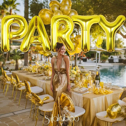 40 Inch Gold Letter V Balloon Big Foil Helium Letter Balloons A-Z | Giant Large - Image 3