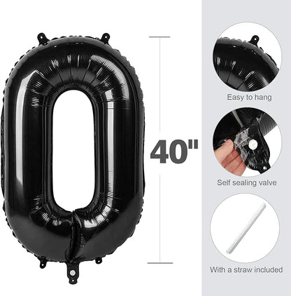 30 Balloon 40 inch Black Number Balloons - Image 5