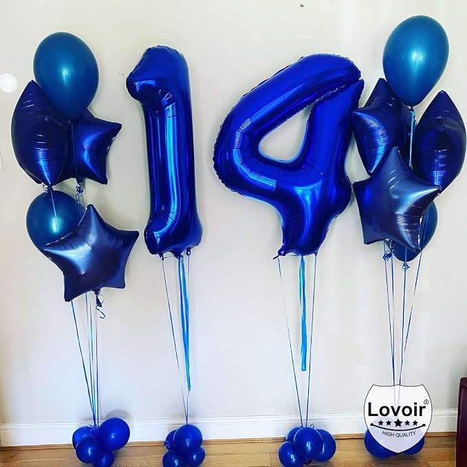 Navy Blue 16 Number Balloons, 40 Inch Giant Number 16 Balloons Foil Mylar - Image 6