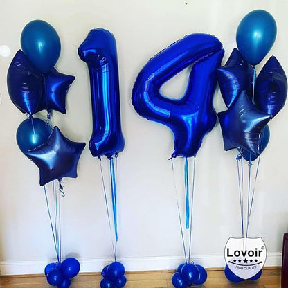 Navy Blue 16 Number Balloons, 40 Inch Giant Number 16 Balloons Foil Mylar - Image 6