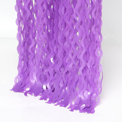 4 Pack Wavy Purple Metallic Tinsel Foil Fringe Curtains - Image 5