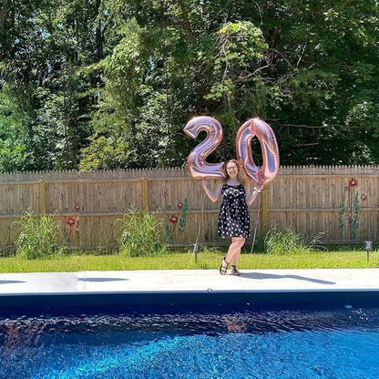 Rose Gold 20 Number Balloons, 40 Inch Big Giant Jumbo 20 Balloon Numbers Rose - Image 3
