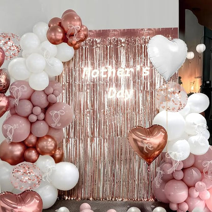 157PCS Rose Gold Dusty Pink and White Balloons - Image 5