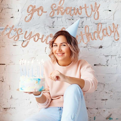 BEISHIDA Rose Gold Go Shawty It's Your Birthday Banner - Image 5