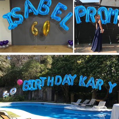 TONIFUL 40 Inch Large Blue Letter I Foil Balloons Alphabet Balloons | Giant - Image 4
