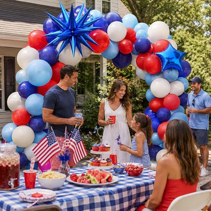 Red White Blue Balloons 4th of July Balloon Star Foil Balloon Navy Royal Dusty - Image 3