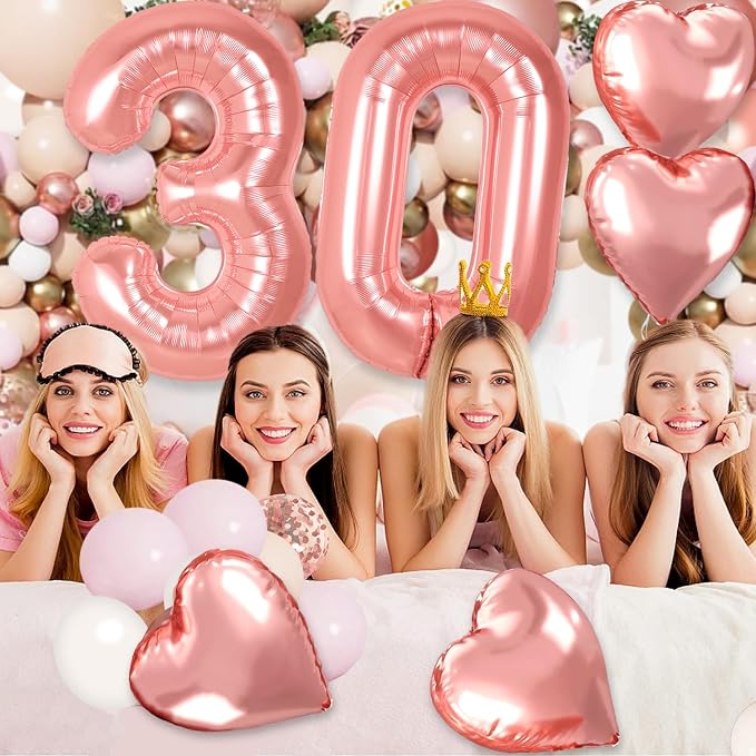 Rose Gold 26th Birthday Decorations, 40 inch Large 26 Balloon Numbers - Image 5