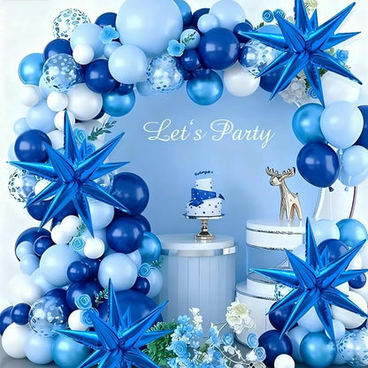 Blue Balloons Foil Star Ballons Explosion Mylar Baloons Large Spike Balloon - Image 6