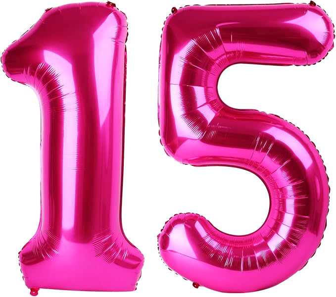 Giant Hot Pink 15 51 Balloon Number 40 Inch, 15 51 Number Balloons Birthday by Upgesy
