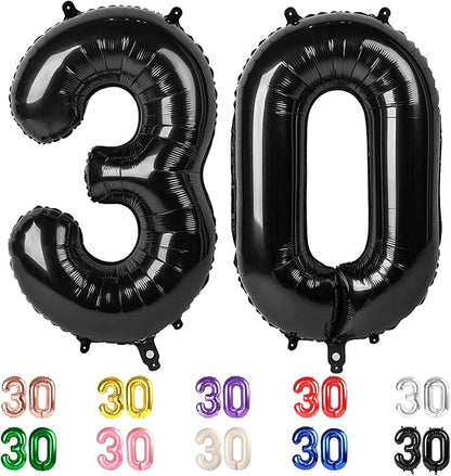 30 Balloon Numbers 40Inch 30th Year Old Birthday Decorations by Mluchee